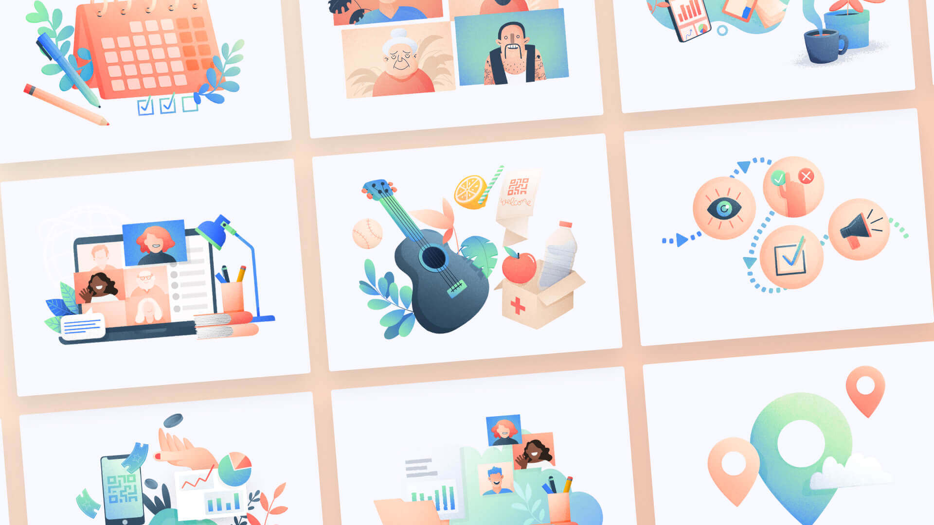 Some of the MANY illustration I've made for our landing pages | RaiseNow