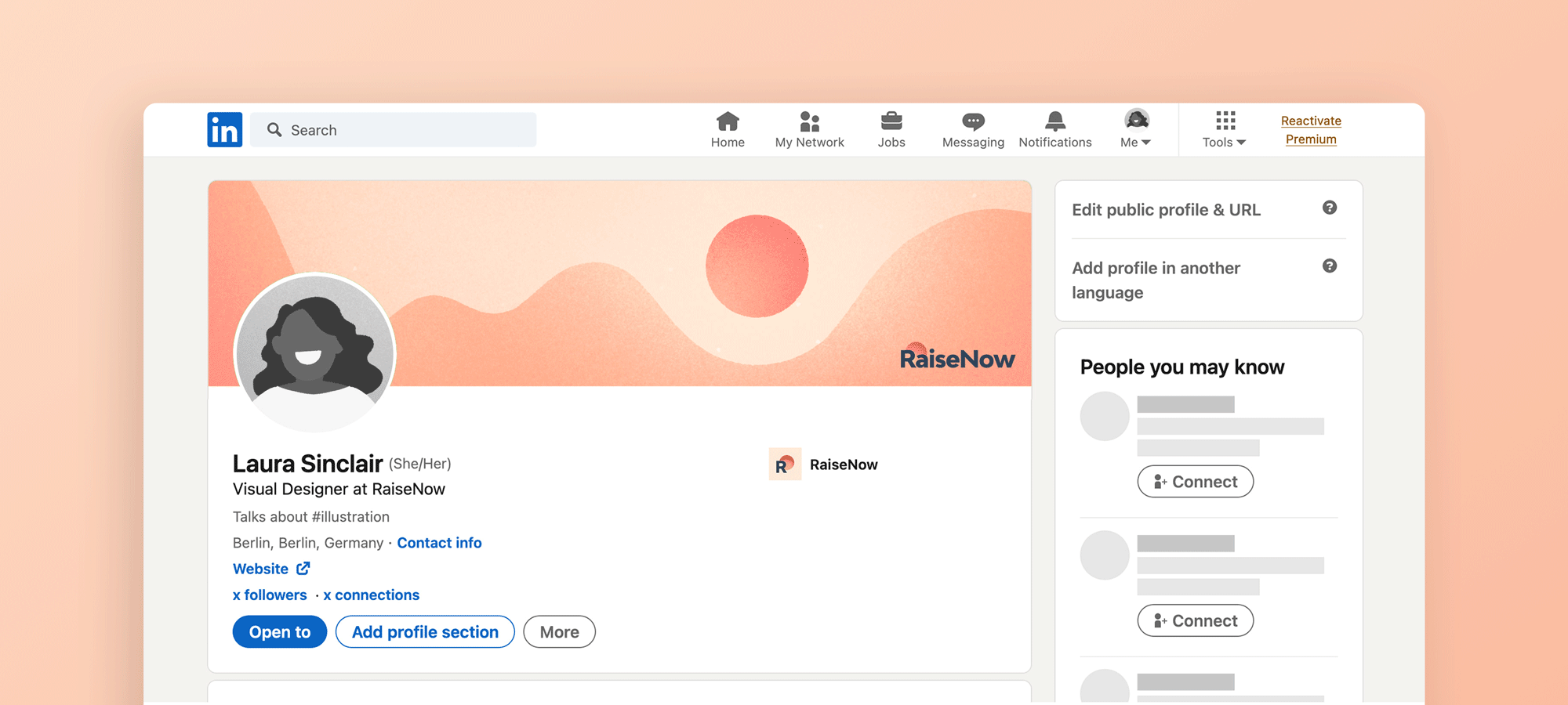 Un template LinkedIn encore utilisé par l’équipe aujourd’hui | RaiseNow
