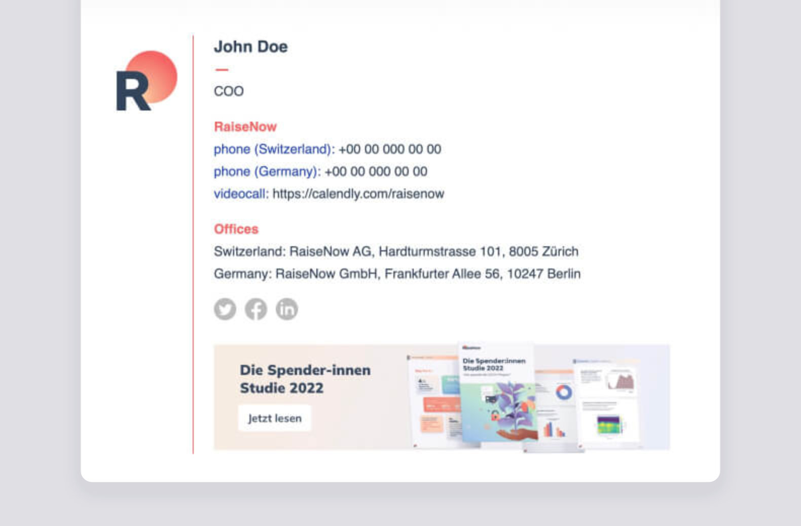 Email signatures for the team | RaiseNow