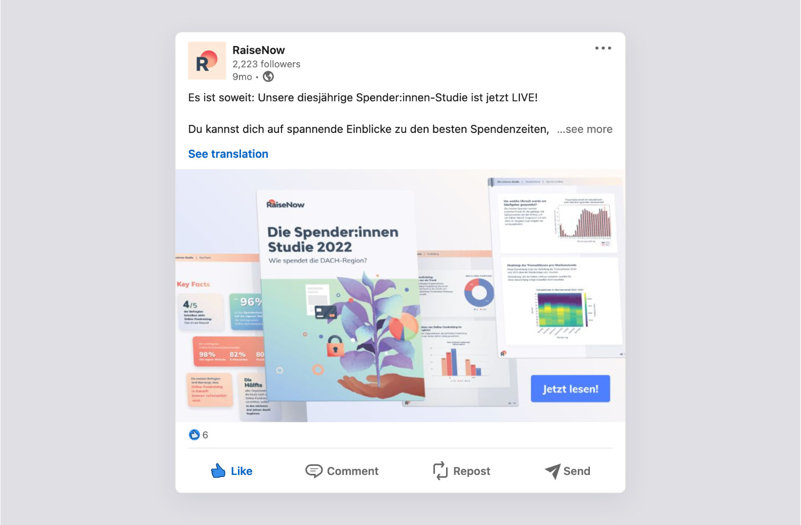 Announcement on Linkedin | RaiseNow